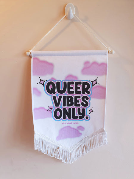 Queer Vibes Only- Gay Wall Art Hanging