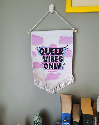 Queer Vibes Only- Gay Wall Art Hanging