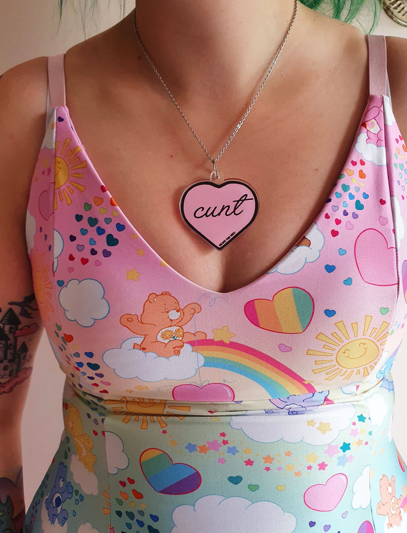 Cunt - Pink Heart Necklace