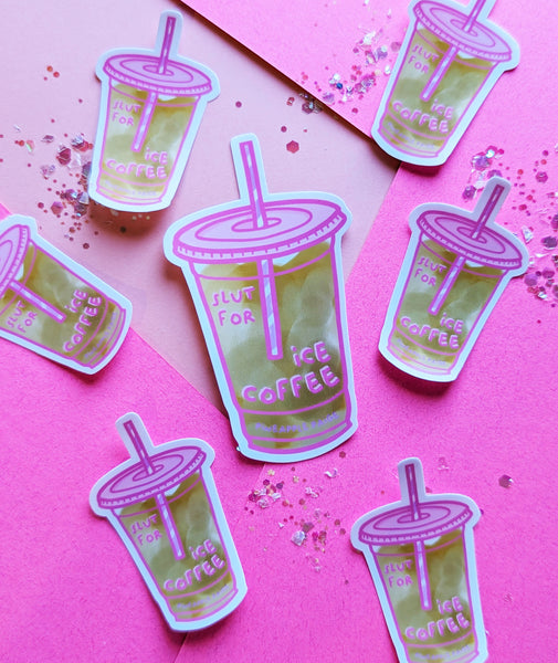 Slut for Ice Coffee - Sticker (2 Sizes)