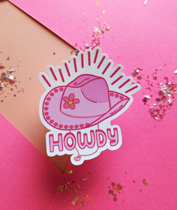 Howdy -  Cowboy Hat Sticker