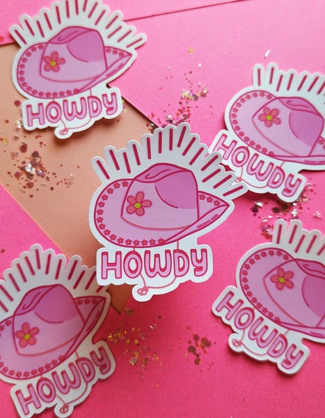 Howdy -  Cowboy Hat Sticker