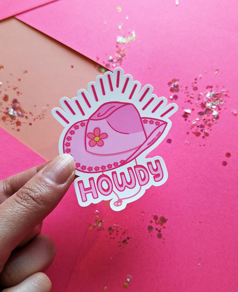 Howdy -  Cowboy Hat Sticker