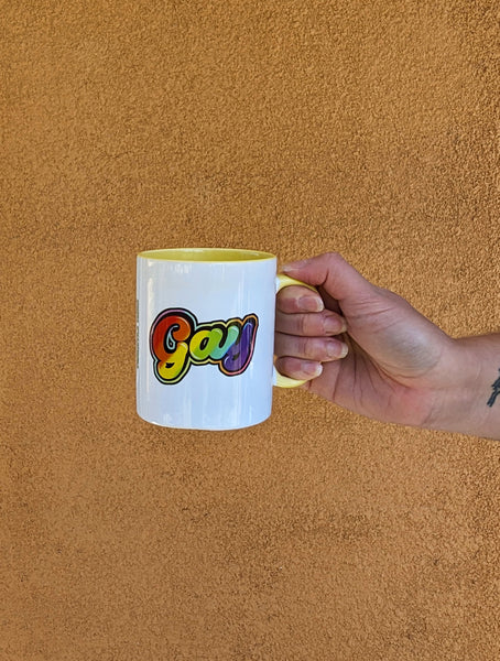 Gay - Yellow & Rainbow Mug