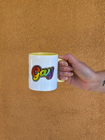 Gay - Yellow & Rainbow Mug