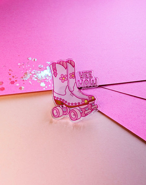 Yee Haw Cowgirl Boot - Acrylic Pin