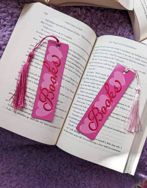 Books Hearts - Metal Sublimation Bookmark