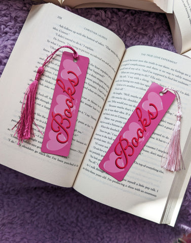 Books Hearts - Metal Sublimation Bookmark
