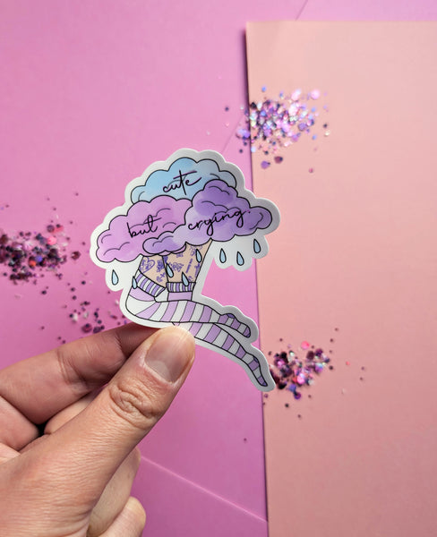 Cute But Crying Sticker