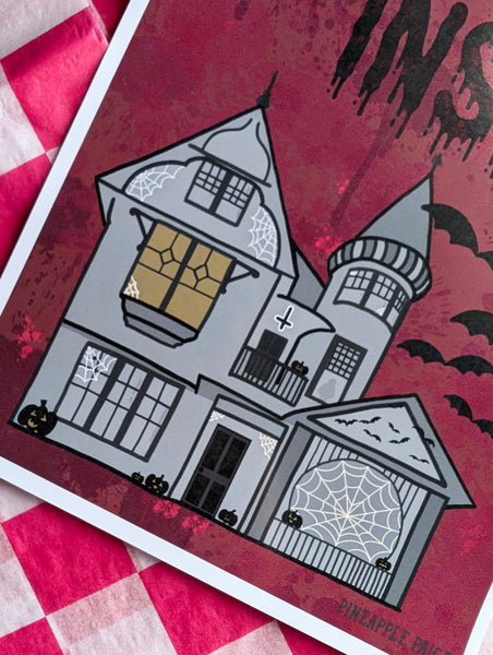 Dead Inside - Haunted House Halloween Wall Print