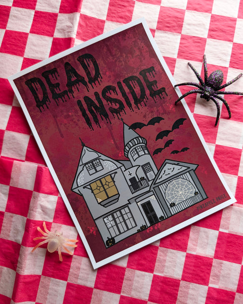 Dead Inside - Haunted House Halloween Wall Print