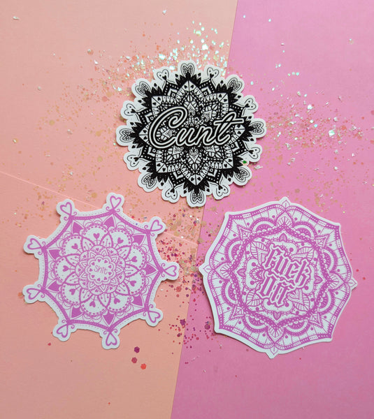 Fuck Off - Pink Mandala Sticker