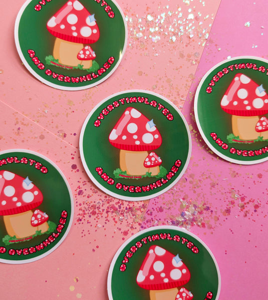 Overstimulated and Overwhelmed - Mushroom Sticker