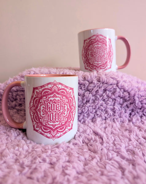 Fuck Off - Pink Mandala Mug