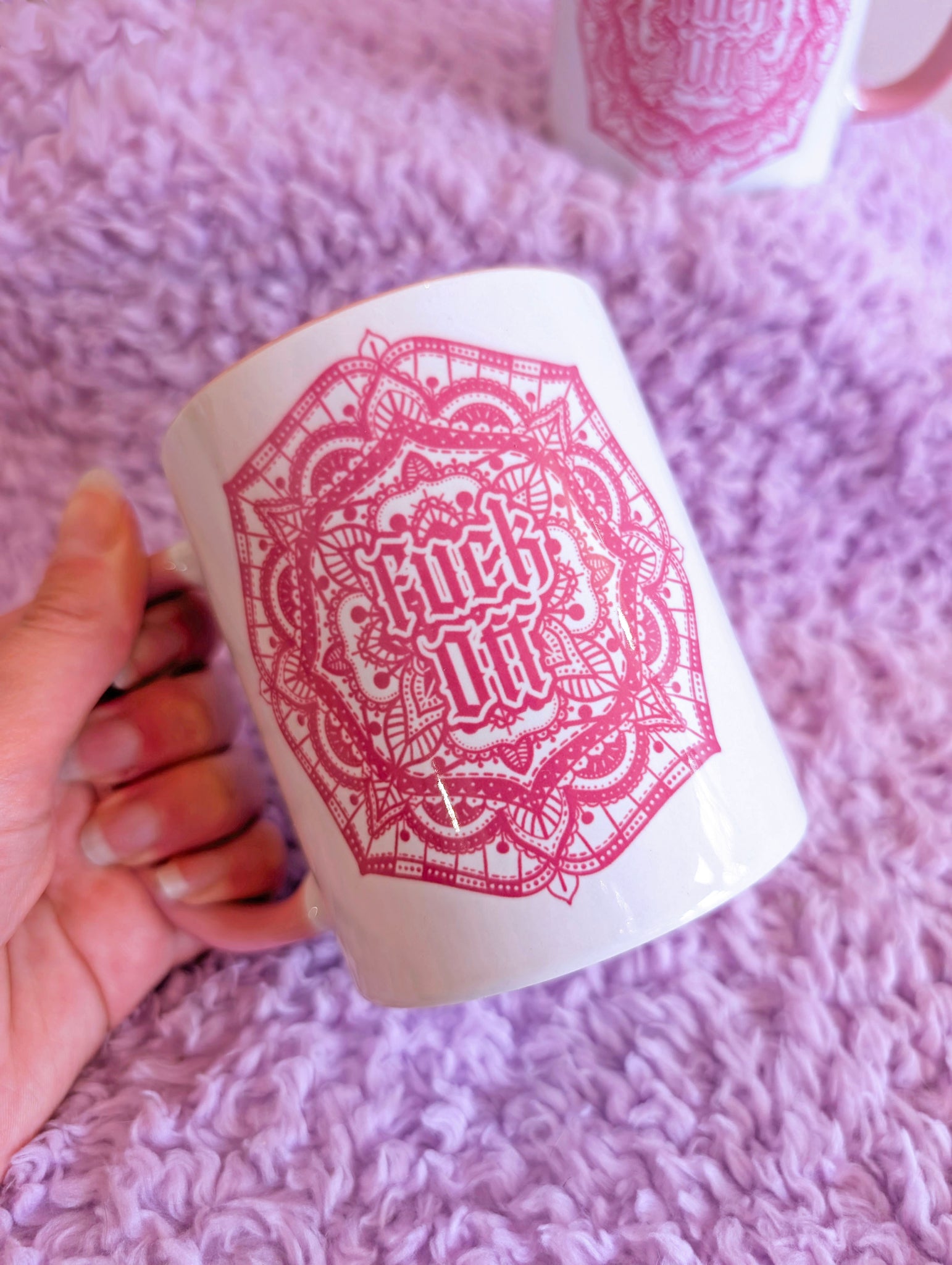 Fuck Off - Pink Mandala Mug