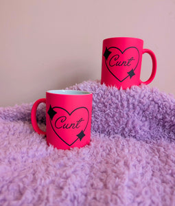 Cunt - Sparkle Heart Neon Pink Mug