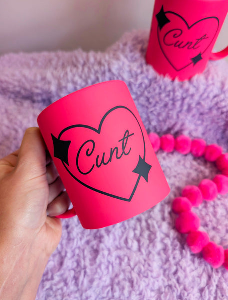 Cunt - Sparkle Heart Neon Pink Mug