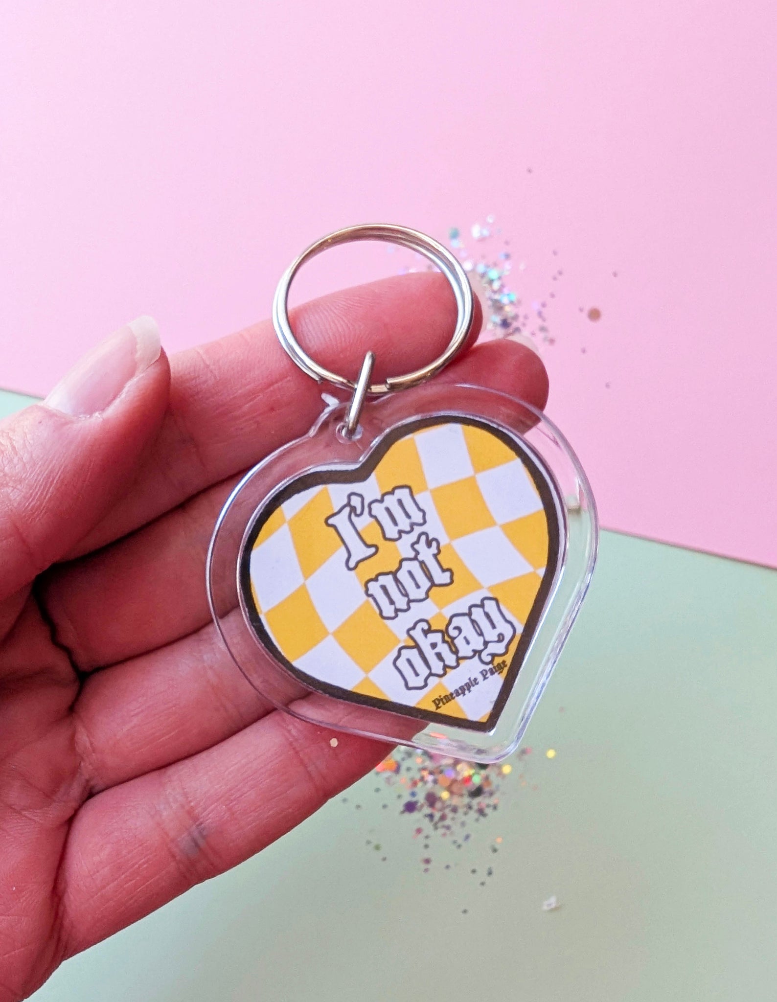 I'm Not Okay - Yellow Keychain