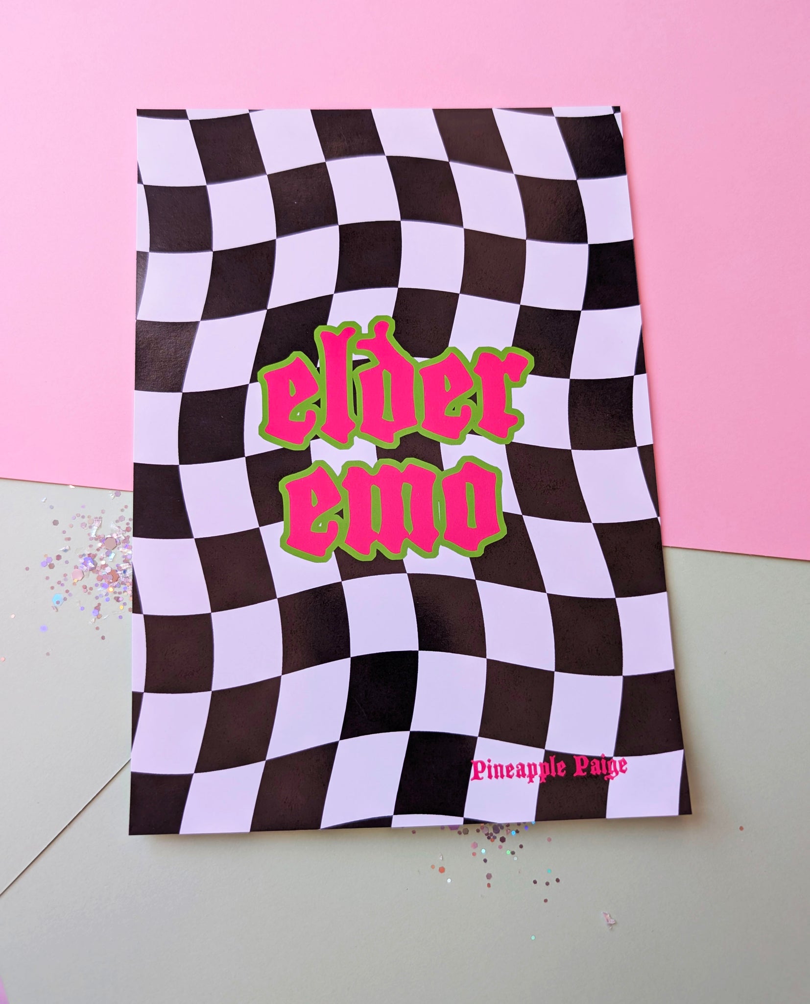 Elder Emo - Checker Board Art Print