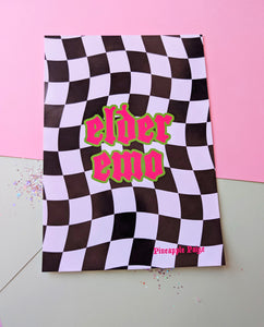 Elder Emo - Checker Board Art Print