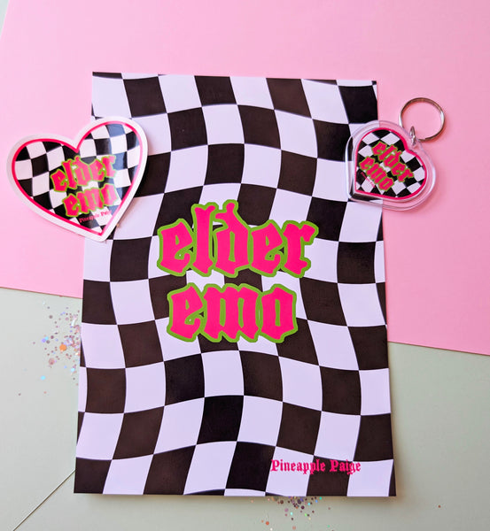 Elder Emo - Checker Board Art Print
