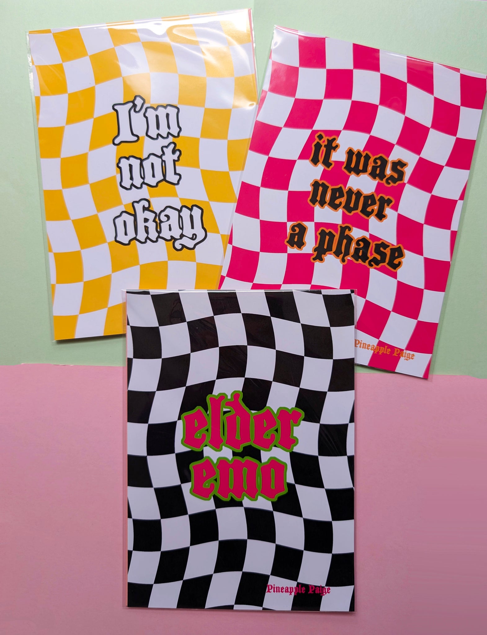 Emo Art Print Collection - 3 x Checker Board Art Print