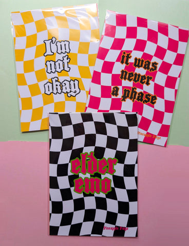 Emo Art Print Collection - 3 x Checker Board Art Print
