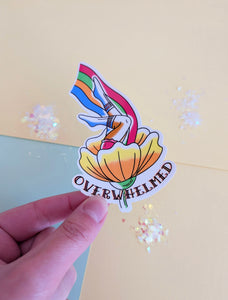 Overwhelmed - Floral Tattooed Girl Legs Sticker