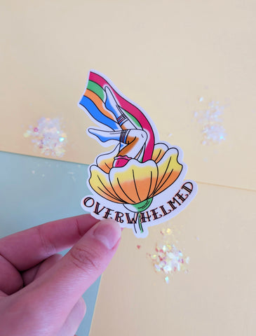 Overwhelmed - Floral Tattooed Girl Legs Sticker
