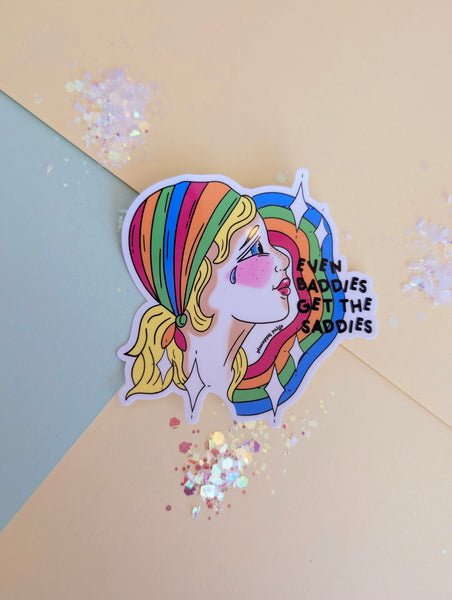Even Baddies Get The Saddies - Rainbow Girl Sticker