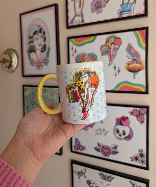 Doing My Best Mug - Rainbow Tattoo Pin Up Girl