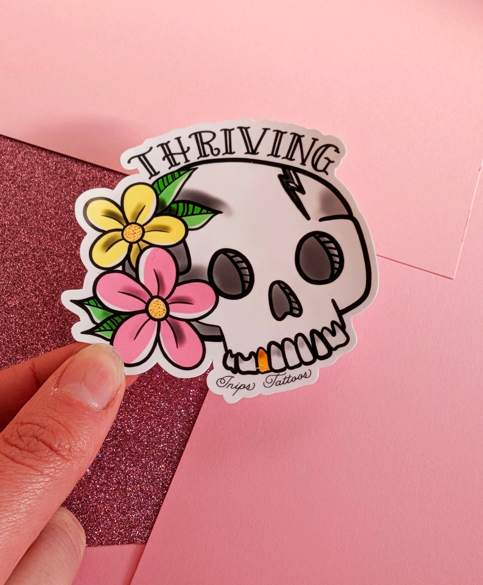 Thriving - Skull Sticker