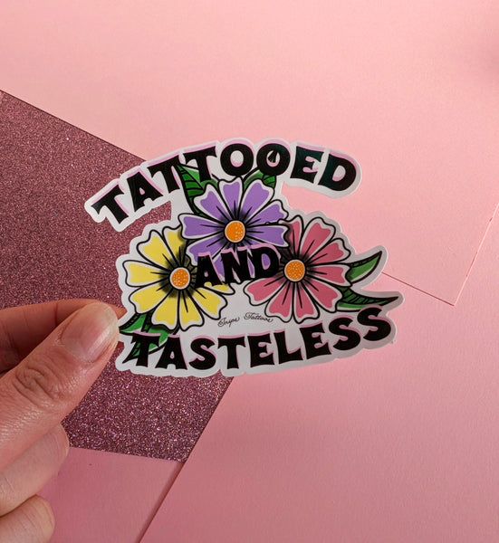 Tattooed and Trashy - Flower Sticker