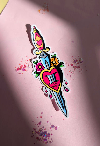 Hearts and Dagger Sticker