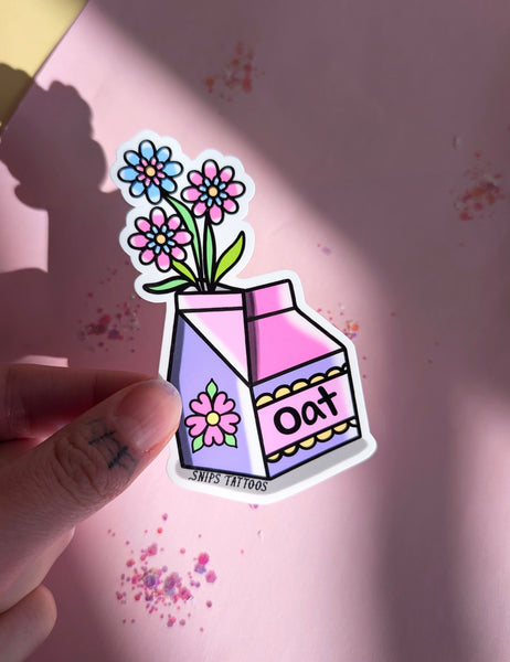 Oat Milk Carton Sticker