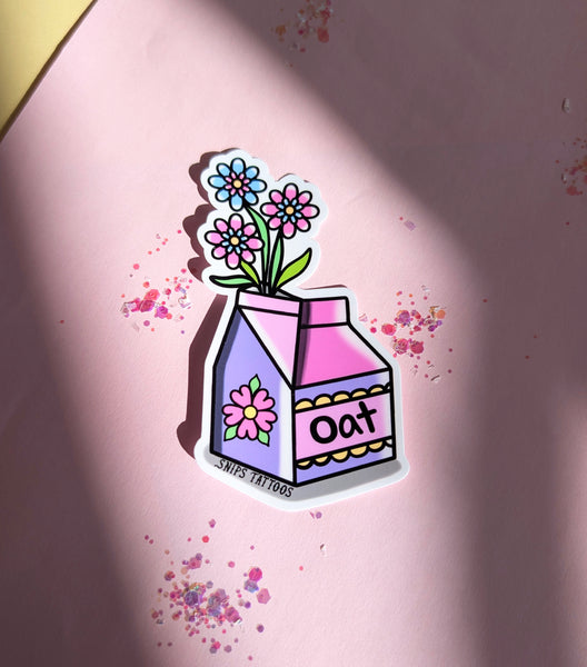 Oat Milk Carton Sticker