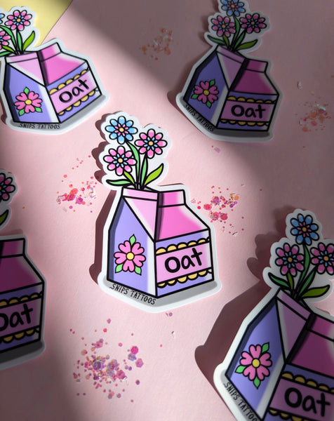 Oat Milk Carton Sticker