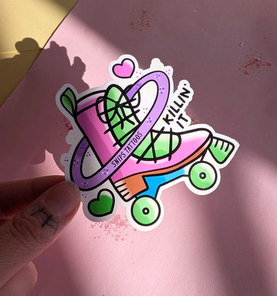 Killin' It Roller Skates in Outer Space Tattoos