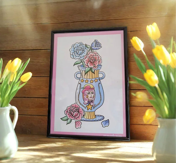 Cowgirl Vase - Digital Artwork