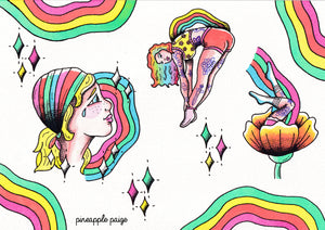 Rainbow Girls - Ink Print
