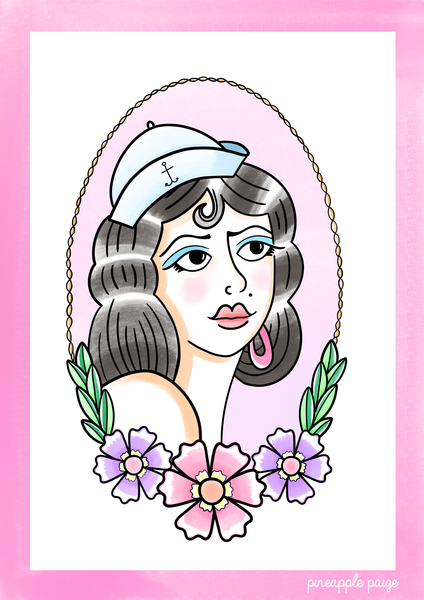 Sailor Girl- Digital Art Print