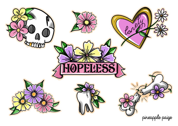 Hopeless Skull Flash - Digital Art Print