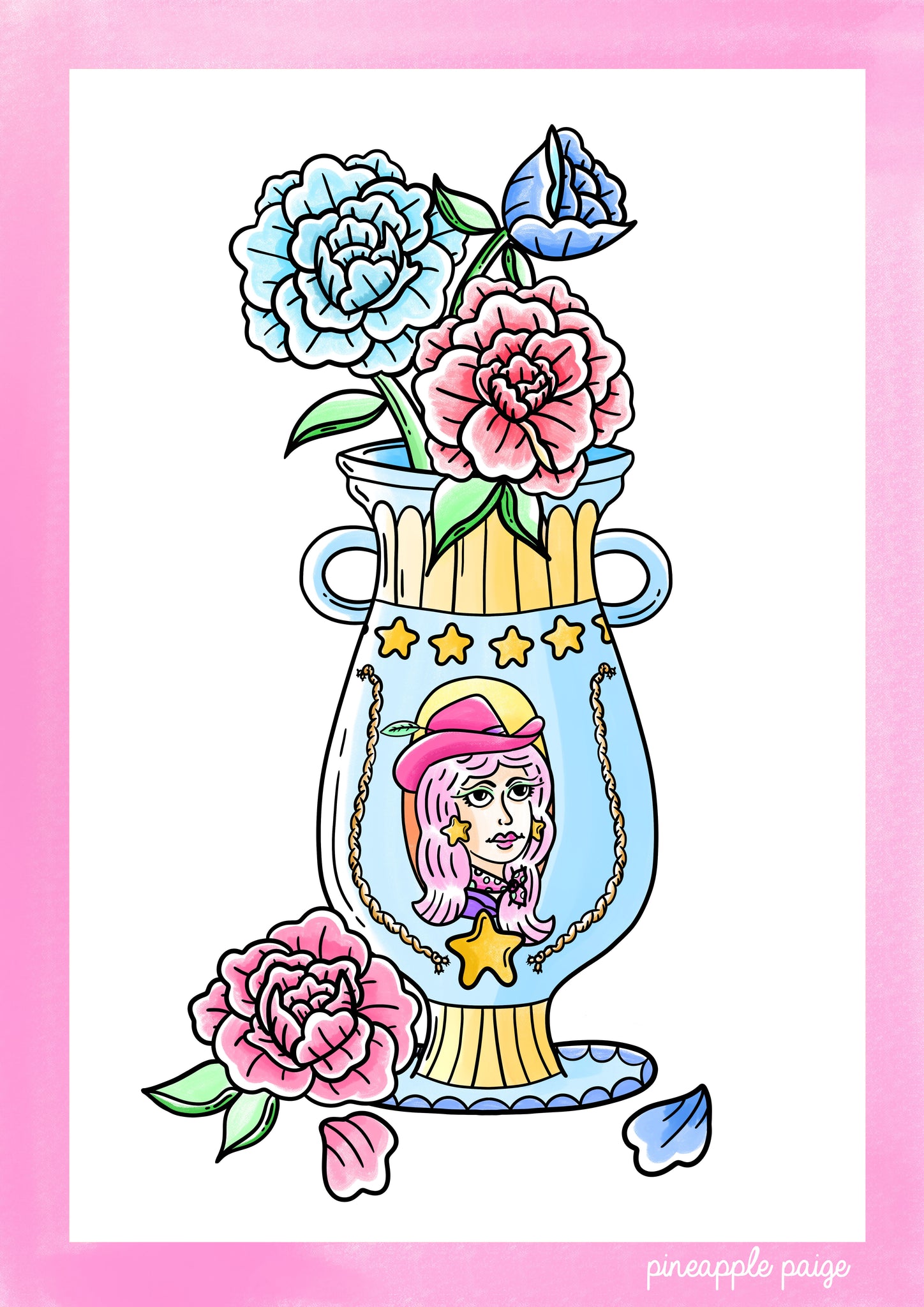 Cowgirl Vase - Digital Artwork