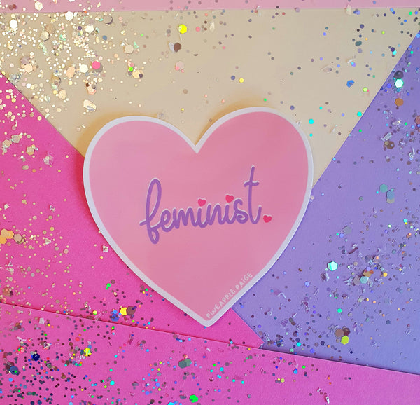 Feminist Sticker- Pink Heart