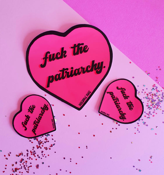 Fuck The Patriarchy Stickers, 2 Colours and Sizes