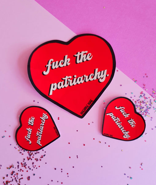 Fuck The Patriarchy Stickers, 2 Colours and Sizes