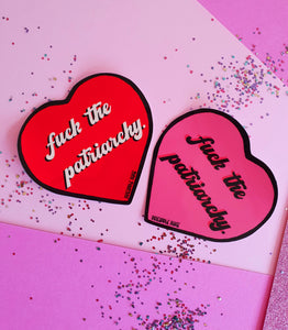 Fuck The Patriarchy Stickers, 2 Colours and Sizes