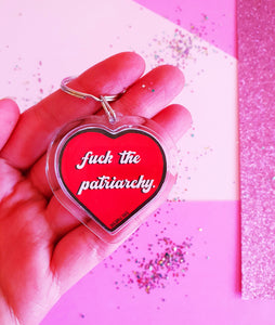 Fuck The Patriarchy Keychain- Red