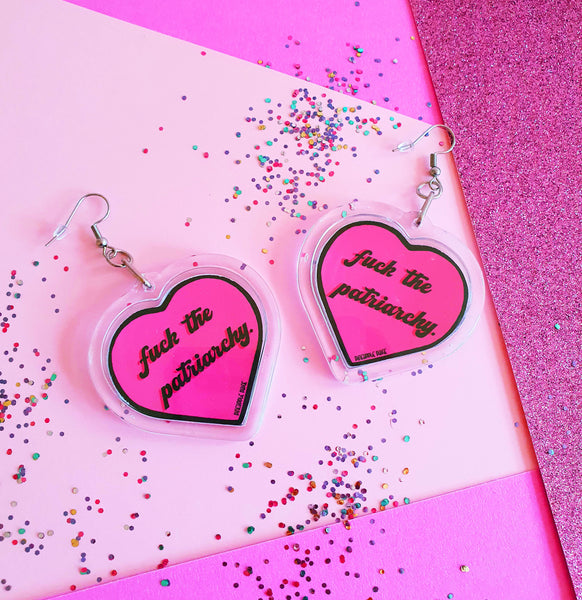 Fuck The Patriarchy Keychain- Pink