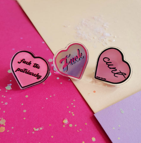 3 Pack Pin Set- Cunt, Fuck, Fuck the Patriarchy